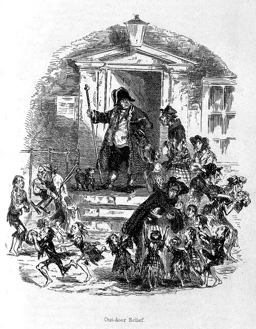 An illustration of a Victorian workhouse