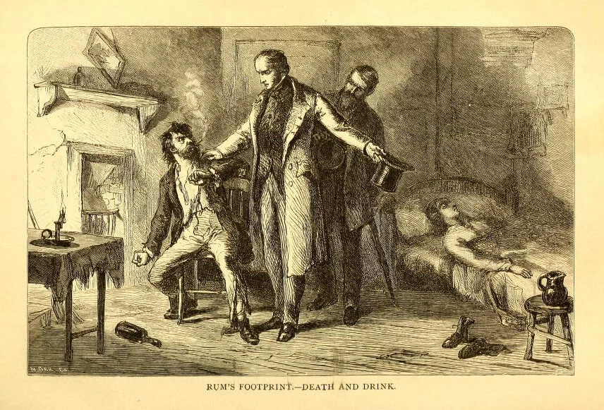 An illustration showing the evils of drink