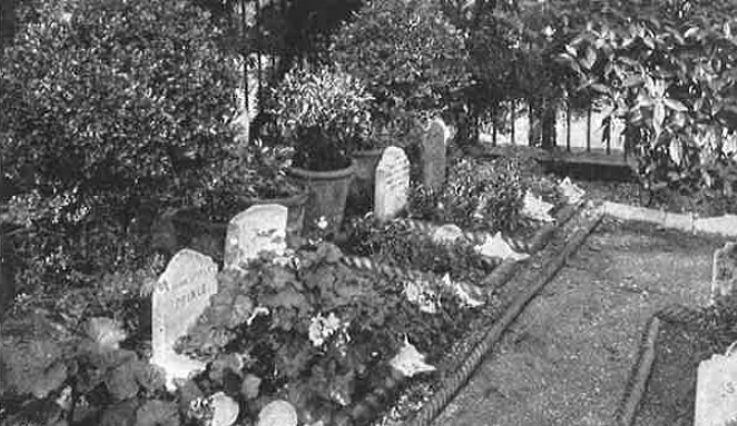 The grave of Prince, a dog who had belonged to the Duke of Cambridge