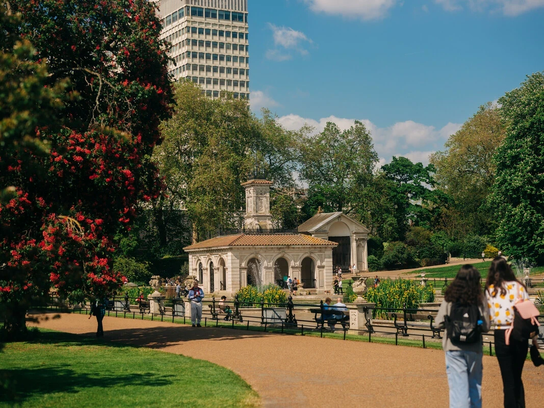 Italian Gardens in Kensington Gardens in spring