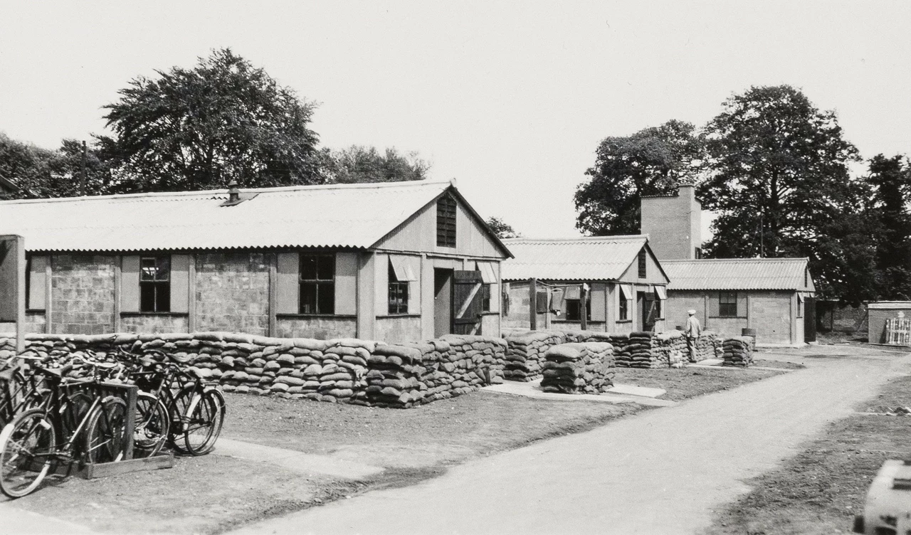 Brick buildings in Camp Griffiss, Bushy Park