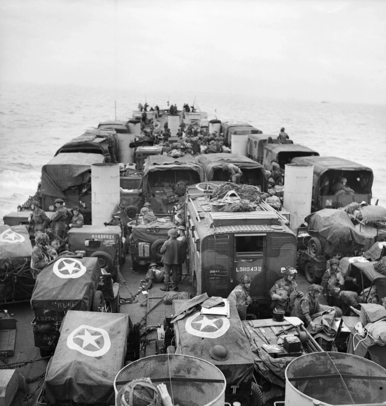 Troops landing on the beaches of Normandy, France, on D-Day