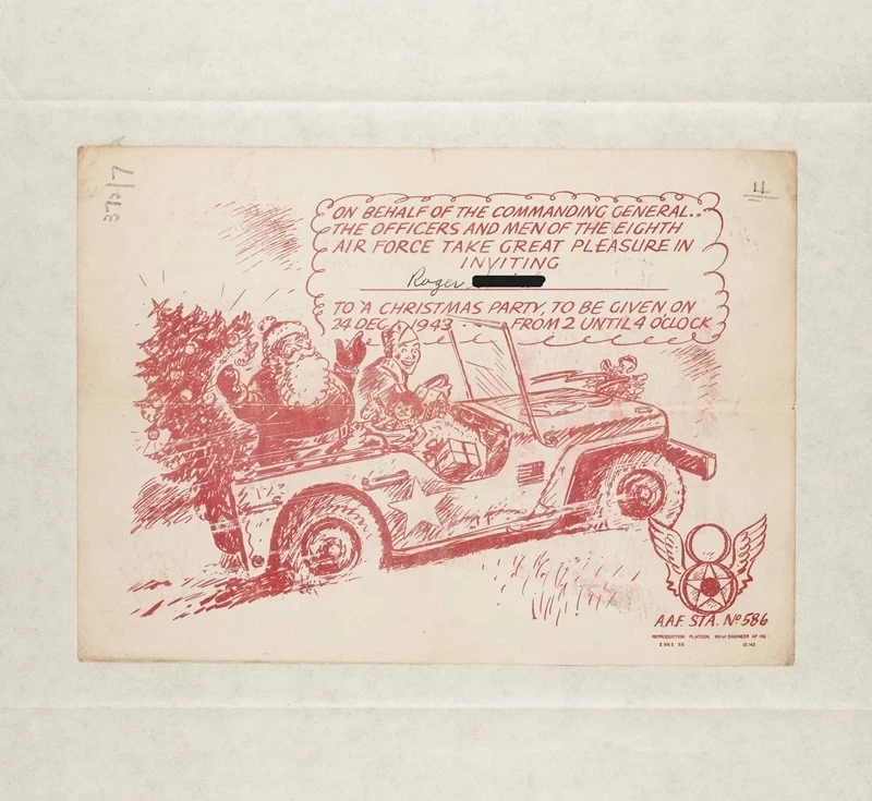 A Christmas party invitation dated 24 December 1943