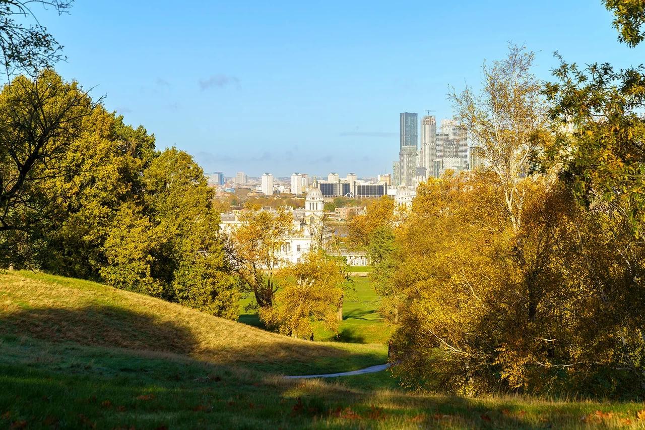 View of the city from One Tree Hill in autumn