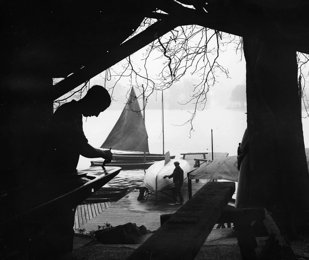 Boatmen in The Regent's Park boathouse
