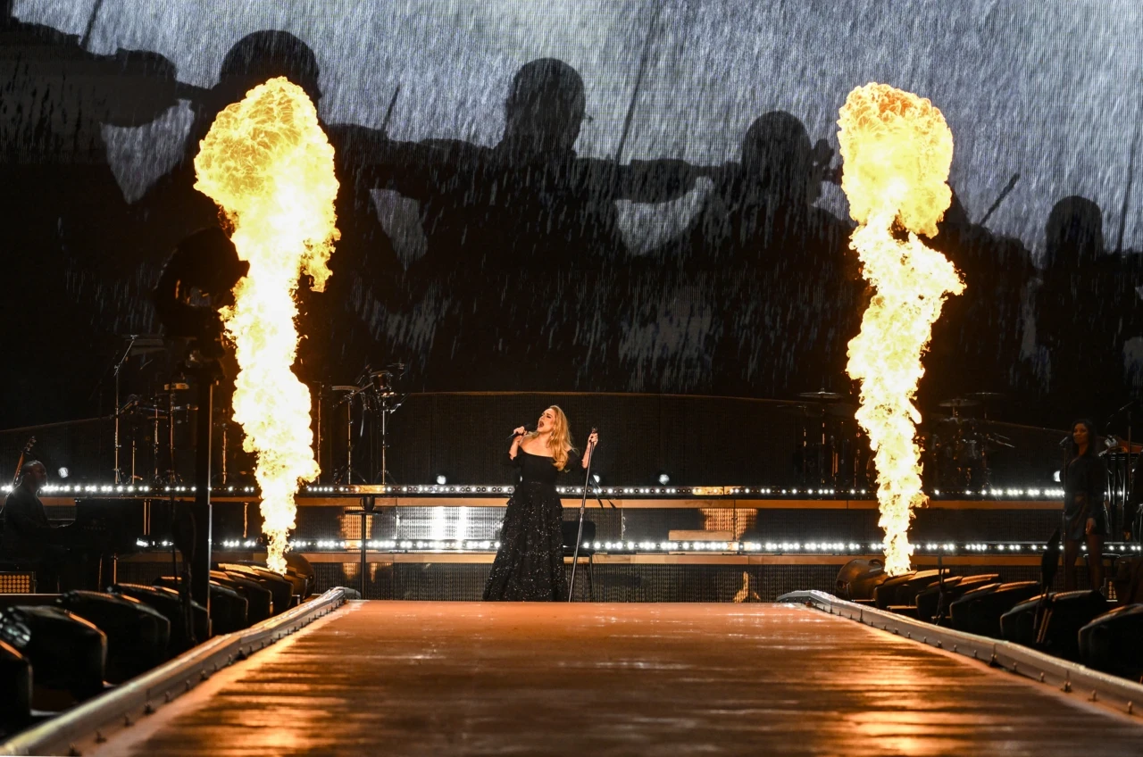 Adele at BST Hyde Park with on-stage pyrotechnics