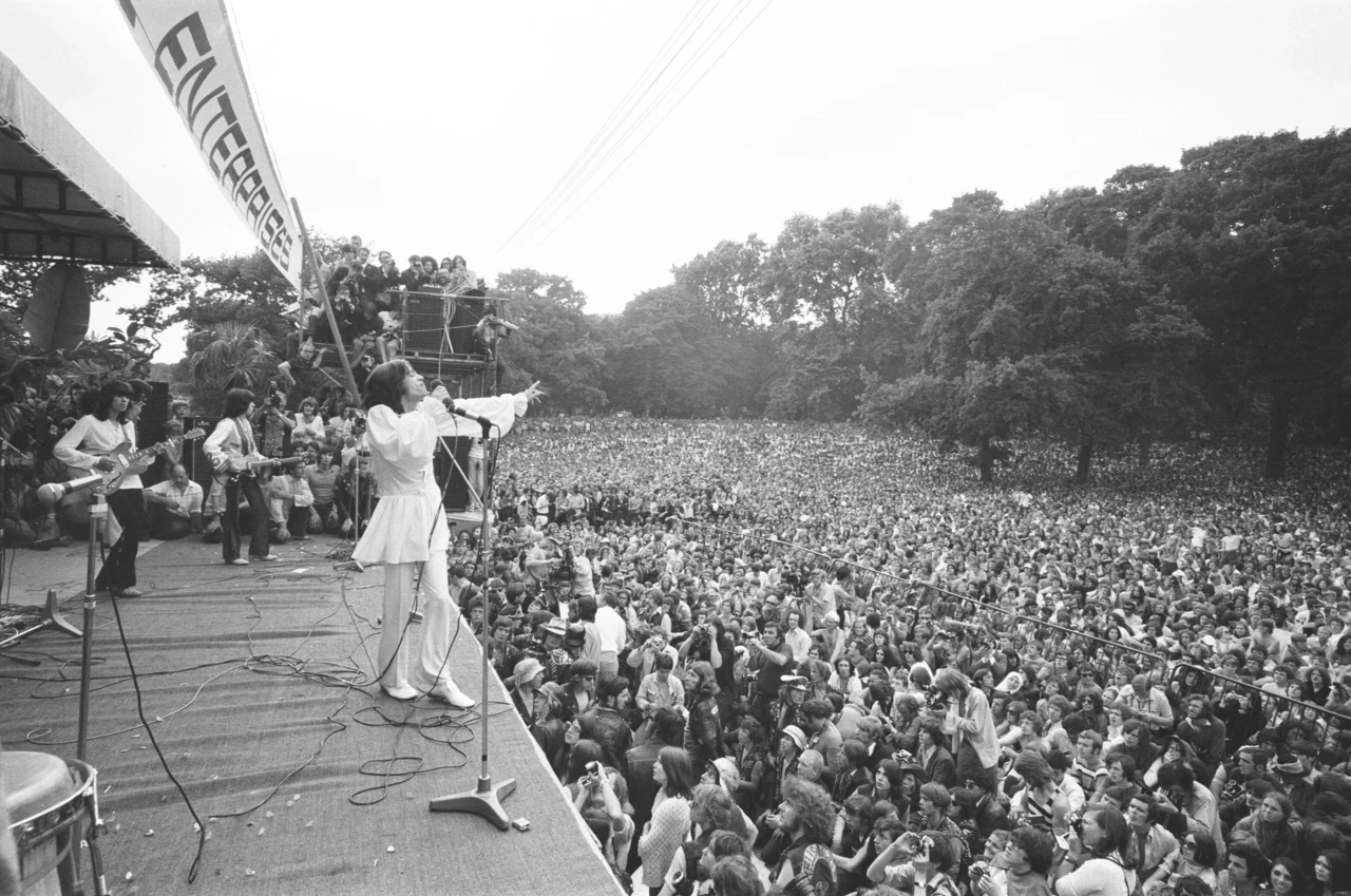 The Rolling Stones on stage in summer 1969