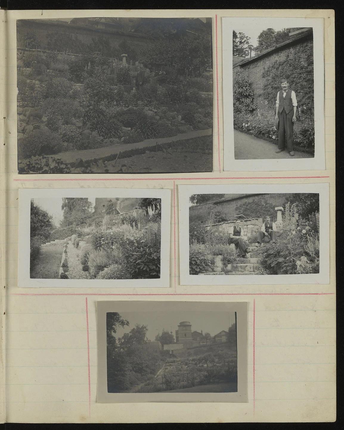 Black and white photographs of the Observatory Garden