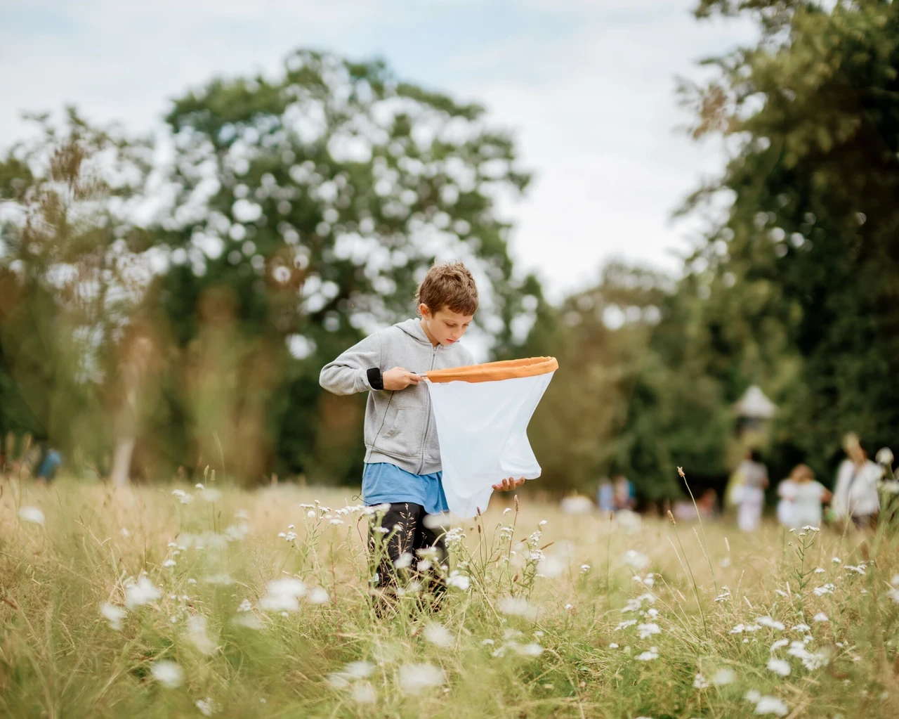 Child meadow sweeping in Hyde Park