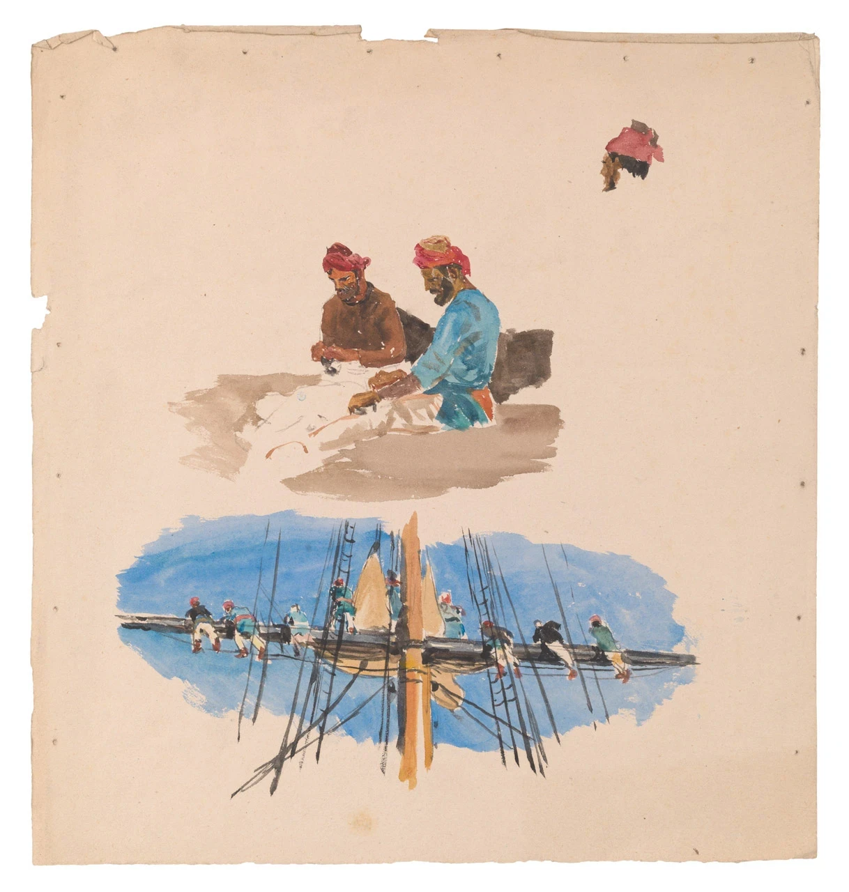 Painting of Lascar Seamen by William Lionel Wyllie