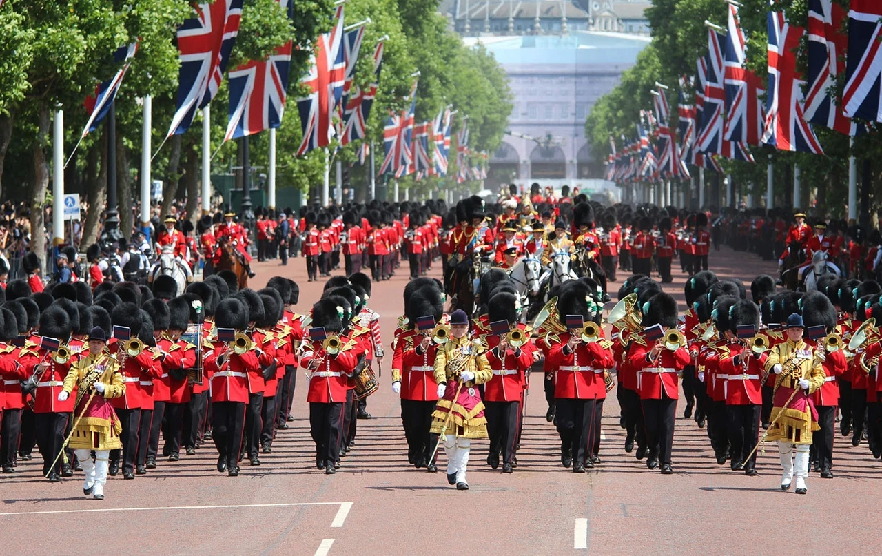 Trooping the Colour ceremonial parade on The Mall