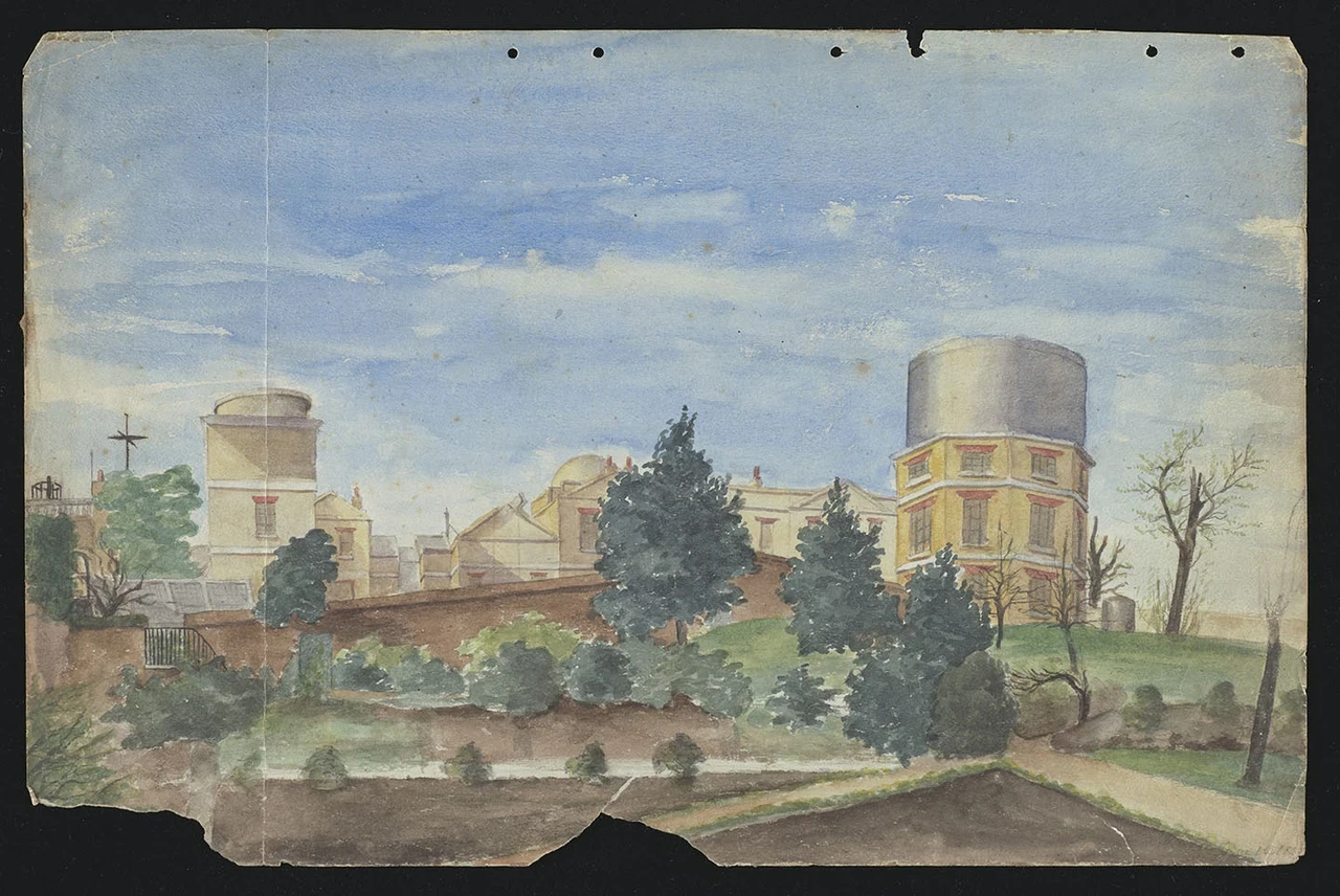 Watercolour painting of the Royal Observatory, Greenwich