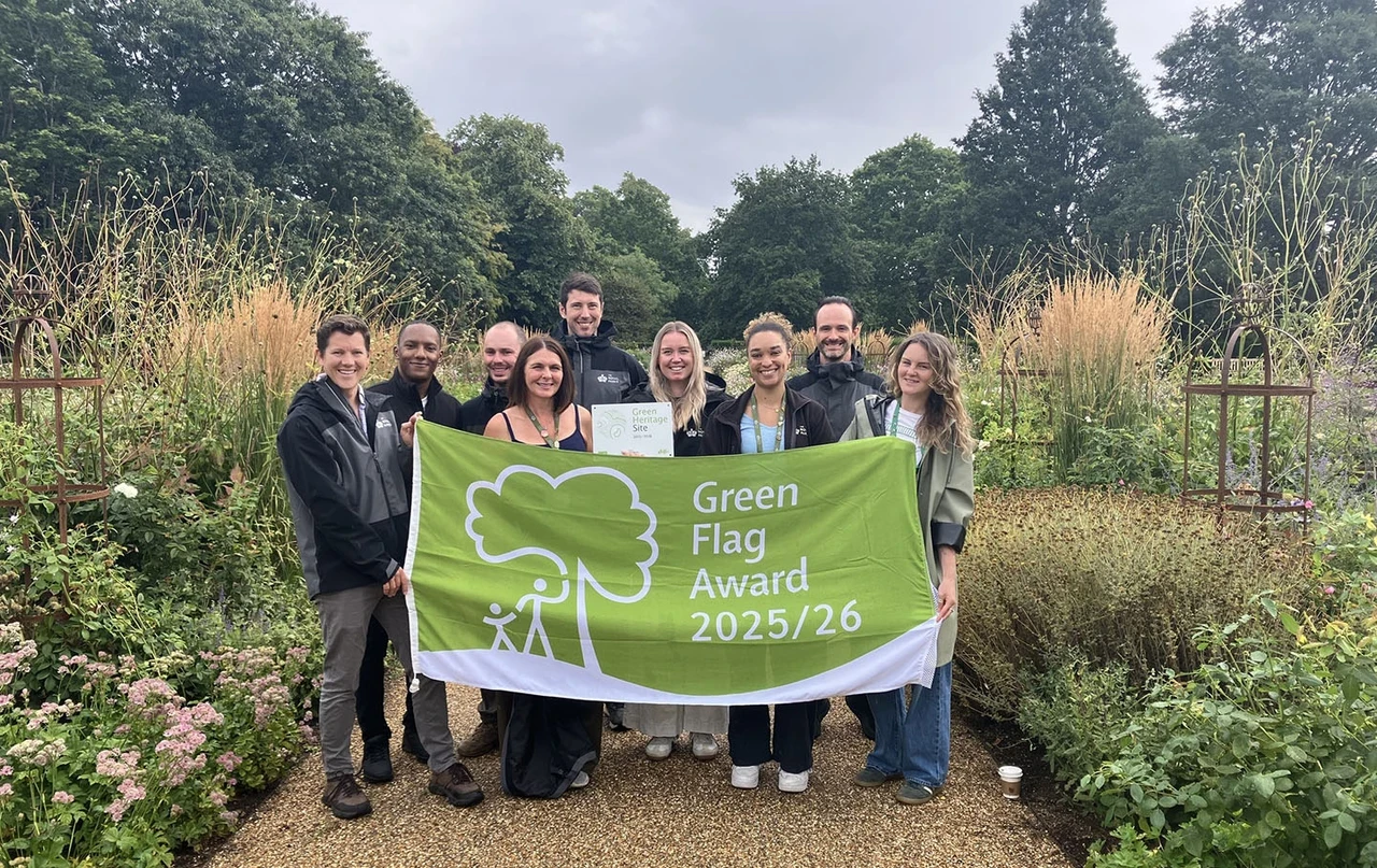 Staff at Greenwich Park celebrate the park's Green Flag Award
