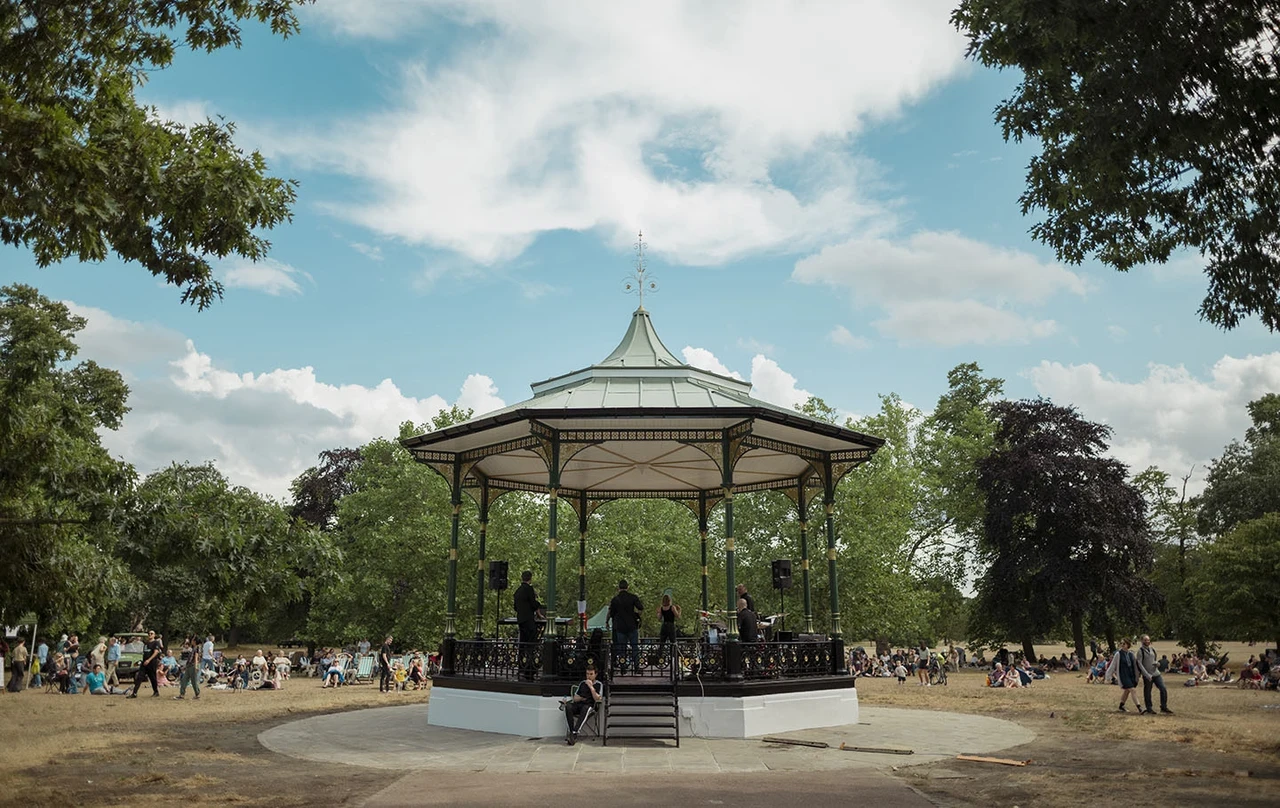 Greenwich Park bandstand on a sunny day