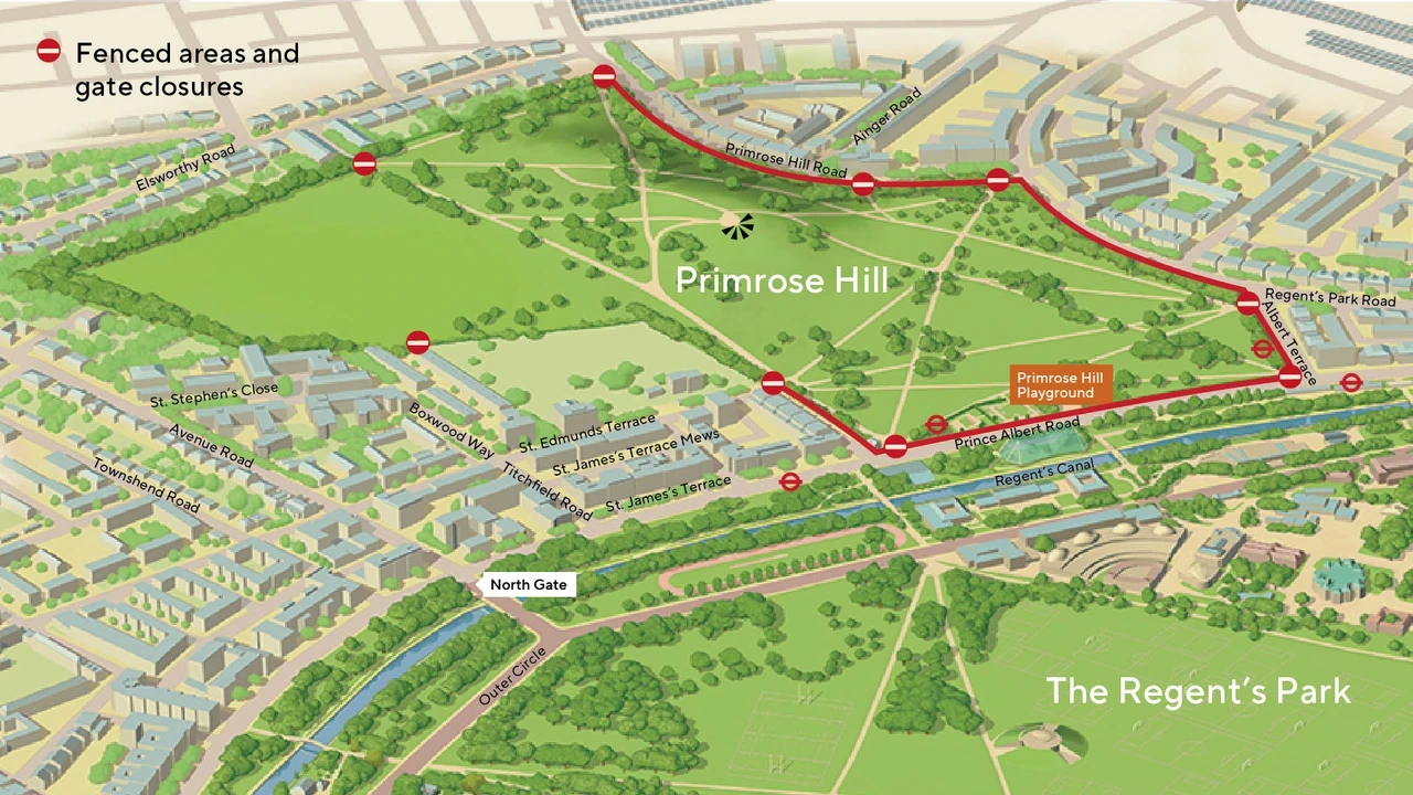 Primrose Hill Closure Map - New Year 2025