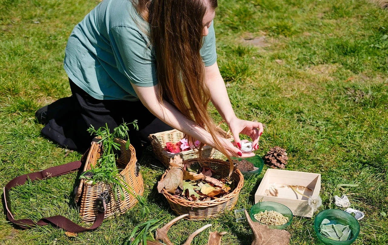 Artist-in-Residence Leah Clements and various park materials