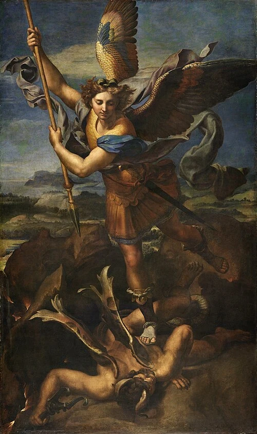 Saint Michael Vanquishing Satan (or Le Grand Saint Michel), by Raffaello Sanzio